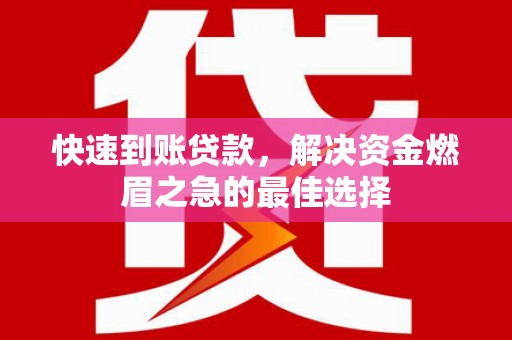 灌南快速到账贷款，解决资金燃眉之急的最佳选择