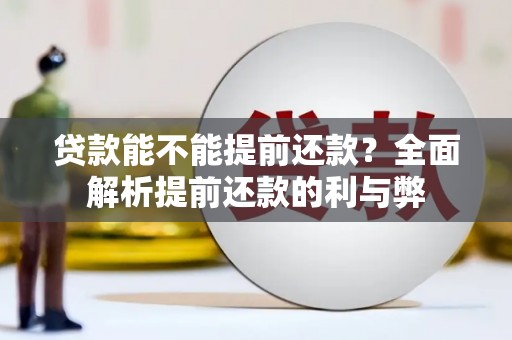 灌南贷款能不能提前还款？全面解析提前还款的利与弊