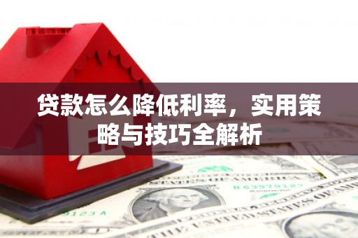 灌南贷款怎么降低利率，实用策略与技巧全解析