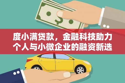 灌南度小满贷款，金融科技助力个人与小微企业的融资新选择