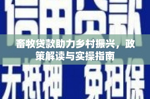 灌南畜牧贷款助力乡村振兴，政策解读与实操指南