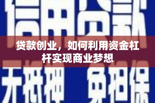灌南贷款创业，如何利用资金杠杆实现商业梦想